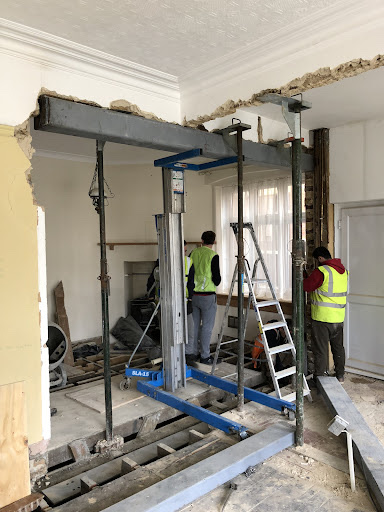 The Time To Refurbish team installing structural steel on site